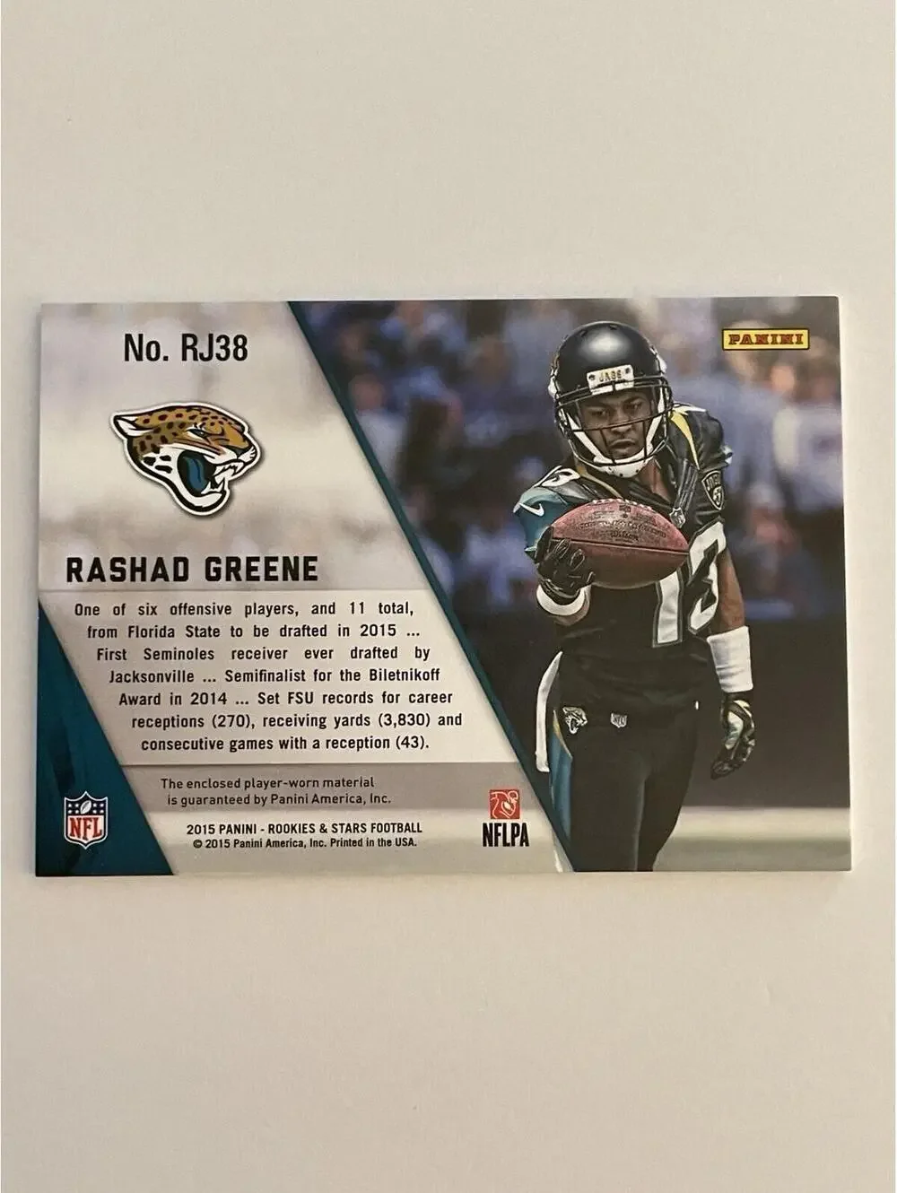 2019 Panini Rookies & Stars Rashad Greene #RJ38 Patch Football Card